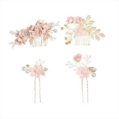 Gold Leaf Hair Updo Comb Handmade Bridal Crown Headdress