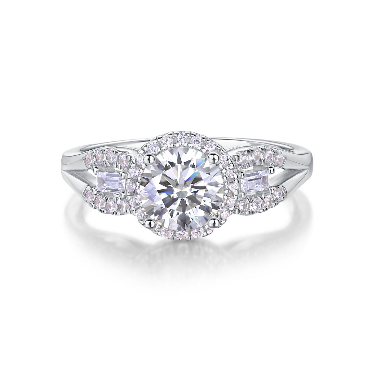 Luxury Fashion Large Diamond Wedding Ring With Moissanite Silver Ring