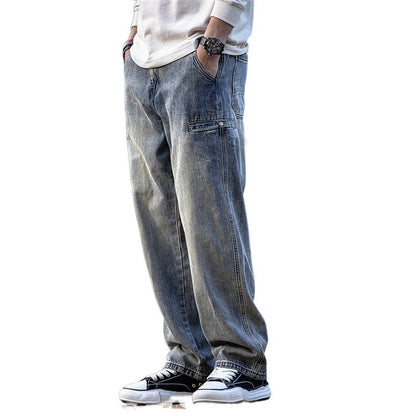 Men’s Retro Wide-Leg Pants – Casual Loose Fit, Minimalist Style Trousers