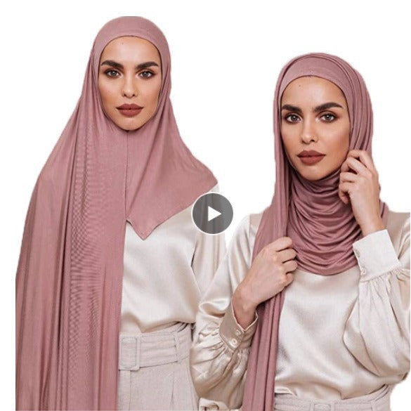 Pure Color Mercerized Cotton Modal Soft Women's Scarf Hat