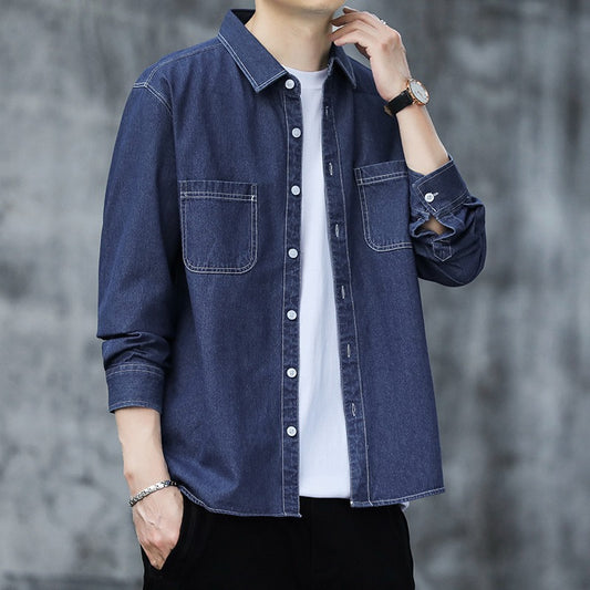 Men’s Premium Casual Denim Shirt – Stylish Long Sleeve Button Down for Everyday Wear