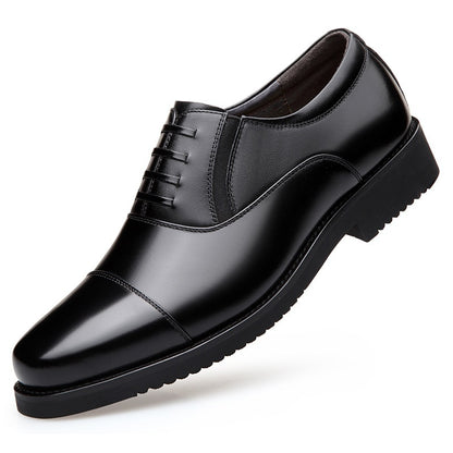 Men’s Formal Three-Segment Leather Dress Shoes – Classic Office & Grooming Style