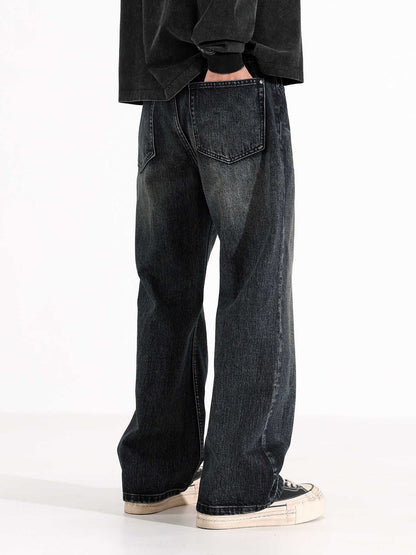 Retro Wide-Leg Straight Fit Jeans – Classic American Loose Denim Vibe