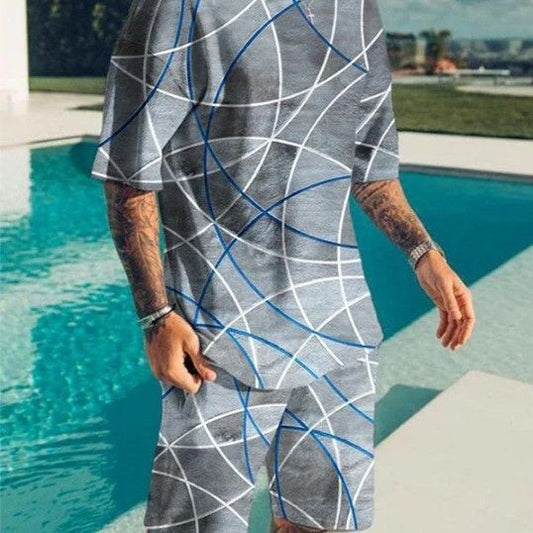 3D Digital Printed T-shirt Men's T-shirt Casual Suit