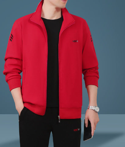 Men’s High‑End Casual Three‑Piece Sportswear Suit – Mid‑Age “Dad Wear” Track Set