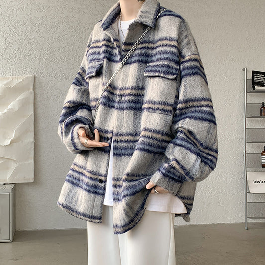 Brushed Woolen Coat For Men Autumn And Winter Chanel-style Jacket