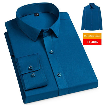 Men’s Spring Stretch Long-Sleeve Business Casual Shirt – Slim, Comfortable & Wrinkle-Resistant