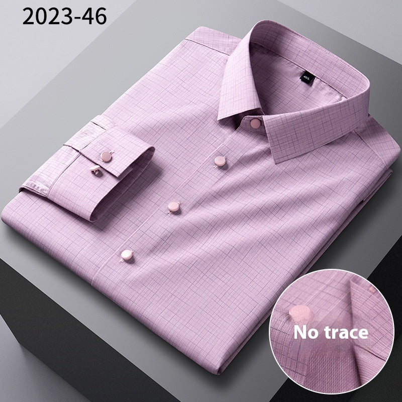 Men’s Seamless Bamboo-Fiber Striped Shirt – Lightweight Luxury & Breathable Comfort