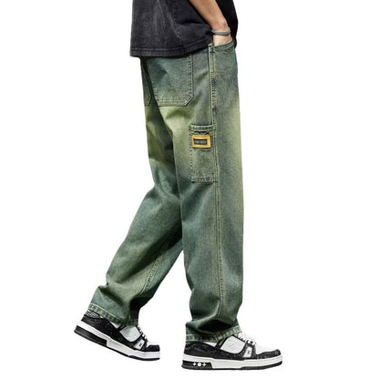 Vintage High‑Street Straight Jeans for Men – Timeless Retro Denim by NYLIXA