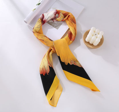 Fashion Gorgeous Printing Mesh Red Style Contrast Color Silky Scarf