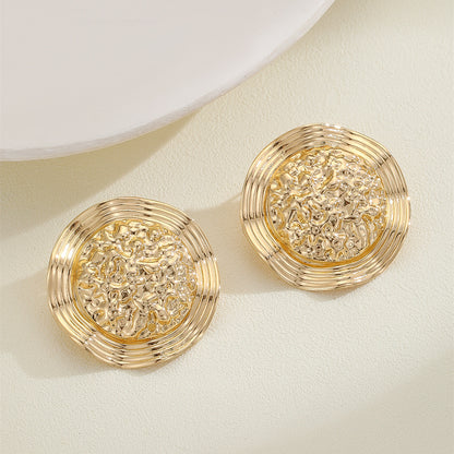 Light Luxury Trend Golden Retro Easy Matching Eardrops Earrings