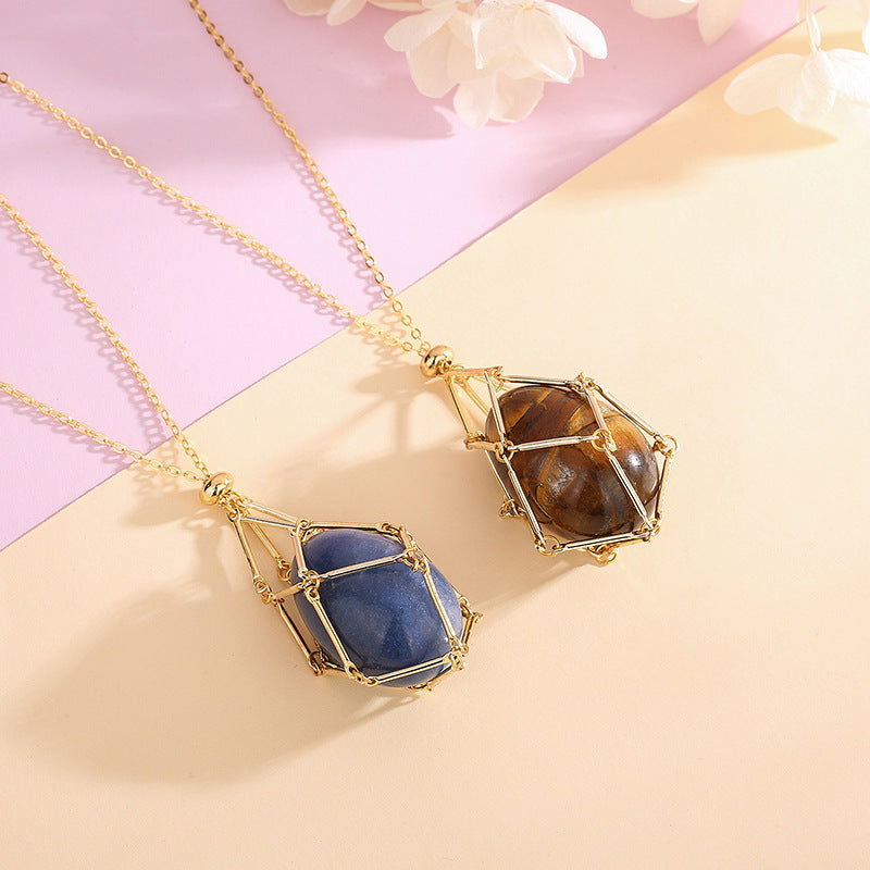 New Natural Energy Crystal Pendant Ins Niche Design Valentine's Day Bag Bag Peace Necklace