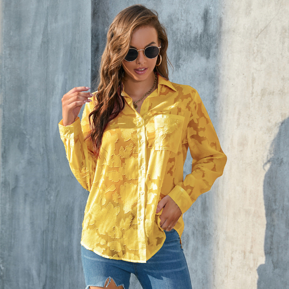 Plus Size Women's Loose Top Casual Chiffon Shirt