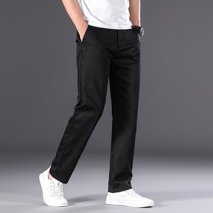 Men’s High Waist Summer Trousers – Plus Size Loose Fit & Breathable Business Pants