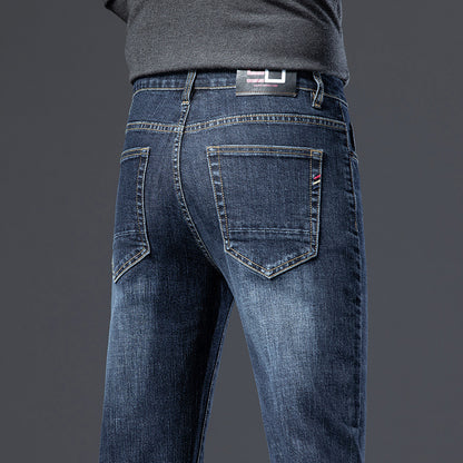 Men’s Fleece-Lined Slim Straight Jeans – Warm & Stylish Winter Essential