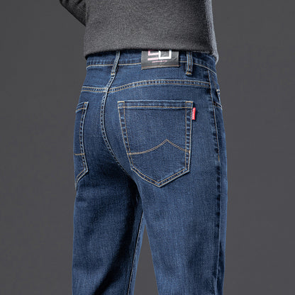 Men’s Fleece-Lined Slim Straight Jeans – Warm & Stylish Winter Essential