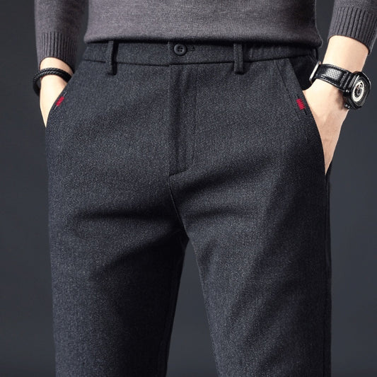 Autumn Brushed Men’s Business Pants – Slim Fit & Comfortable Straight Trousers | NYLIXA