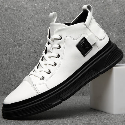 Men’s High-Top Leather Casual Shoes – Winter Collection