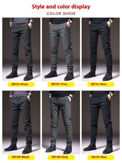 Autumn Brushed Men’s Business Pants – Slim Fit & Comfortable Straight Trousers | NYLIXA