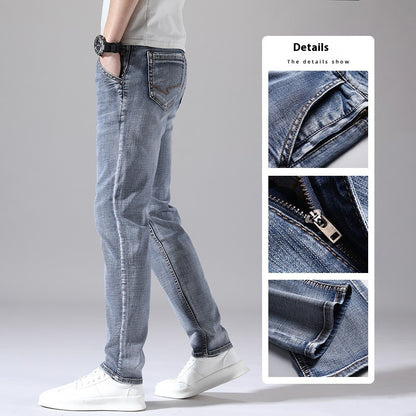 Men’s Retro Thin Straight-Leg Jeans – Lightweight & Laid-Back Comfort
