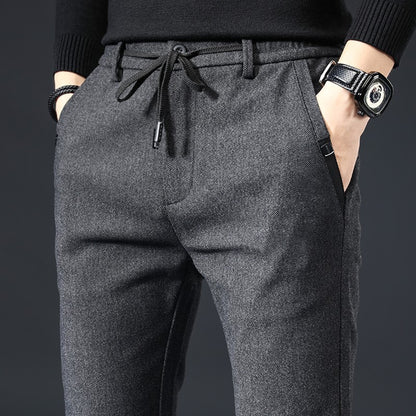 Autumn Brushed Men’s Business Pants – Slim Fit & Comfortable Straight Trousers | NYLIXA