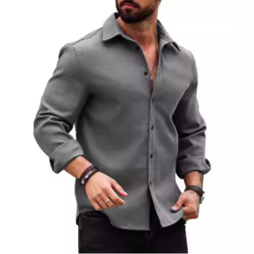 Men’s Cotton-Linen Long-Sleeve Printed Shirt – Breathable & Stylish