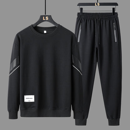 Men’s Casual Round‑Neck Sweater & Sweatpants Set – Soft Lounge Outfit for Fall/Winter