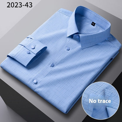 Men’s Seamless Bamboo-Fiber Striped Shirt – Lightweight Luxury & Breathable Comfort