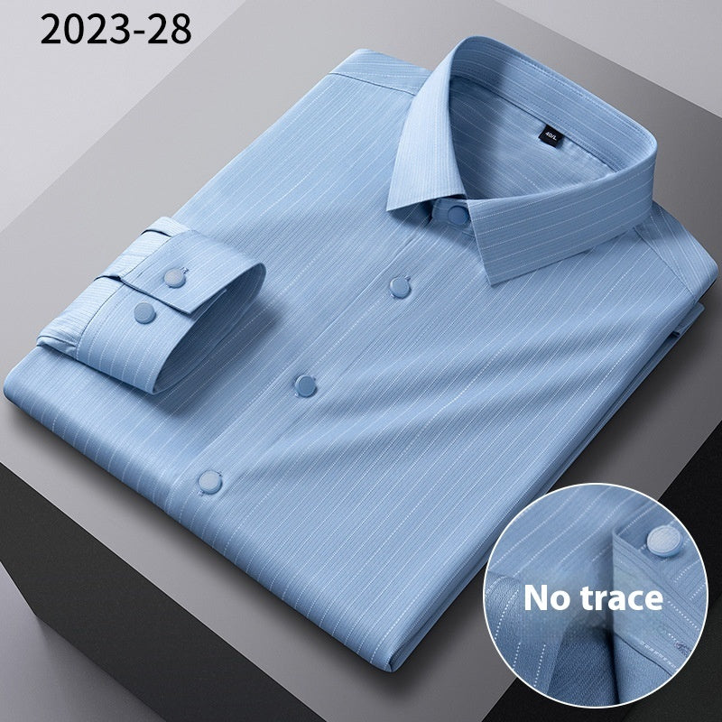 Men’s Seamless Bamboo-Fiber Striped Shirt – Lightweight Luxury & Breathable Comfort