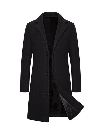 Long Solid Color Single Breasted Windbreaker Fabric