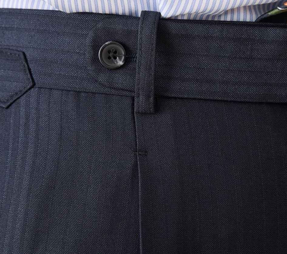 Men’s High-Waisted Gentry Striped Business Casual Trousers – Classic Straight Fit | NYLIXA