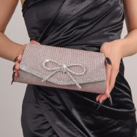 Bow Evening Bag Sparkly Clutch Purses For Women Wedding Glitter Rhinestone Party Prom Purse Dressy Clutch Bags