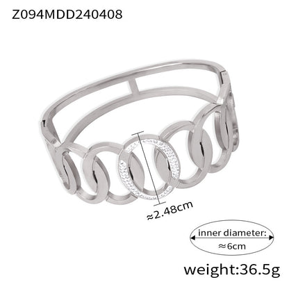 Fashion New Personalized Titanium Steel Gold-plated Diamond Geometric Bracelet