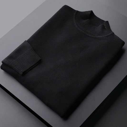 Long Sleeve Sweater Men's Autumn And Winter Thermal Head Cover Half Turtleneck