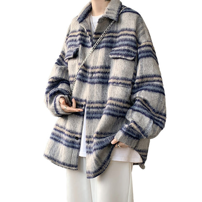 Brushed Woolen Coat For Men Autumn And Winter Chanel-style Jacket