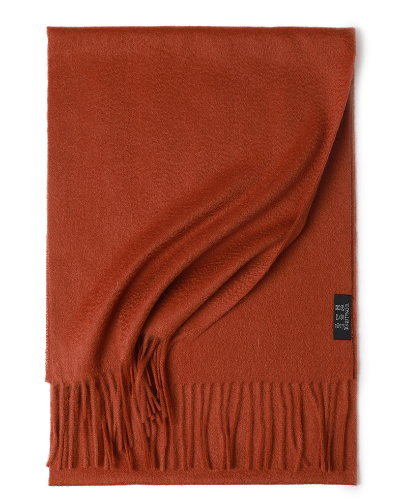Water Ripple Pure Color Cashmere Warm Scarf
