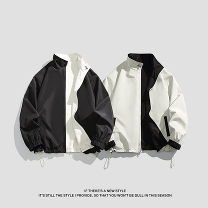 Reversible Coat Men's Loose Lapels Workwear Casual Jacket Sports Top