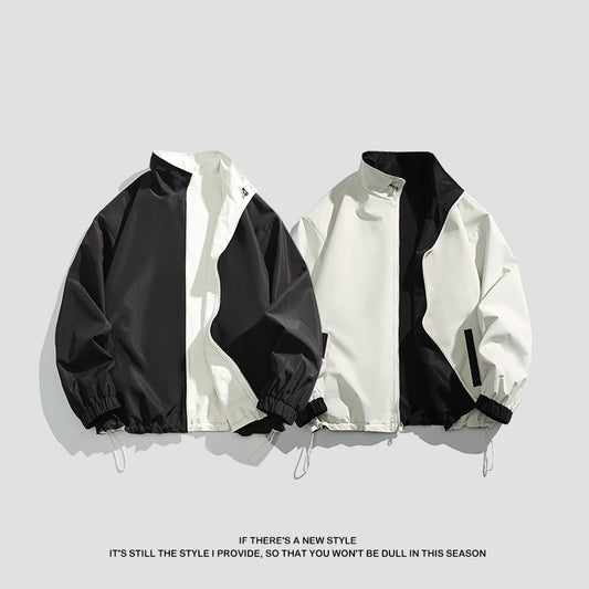 Reversible Coat Men's Loose Lapels Workwear Casual Jacket Sports Top