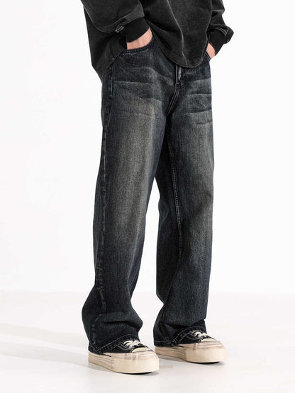 Retro Wide-Leg Straight Fit Jeans – Classic American Loose Denim Vibe