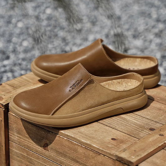 Men’s Deodorant Leather Outdoor Sandals – Breathable, Non-Slip Summer Footwear