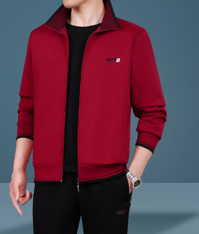 Men’s High‑End Casual Three‑Piece Sportswear Suit – Mid‑Age “Dad Wear” Track Set