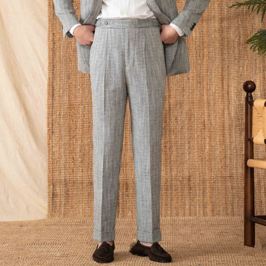 Men’s Cotton-Linen Breathable Straight Pants – High Waist Casual Summer Trousers | NYLIXA