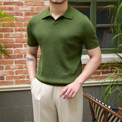 Men's Retro Knitwear Business Shirt – Slim Fit Casual Sweater Top for Office & Daily Wear | NYLIXA