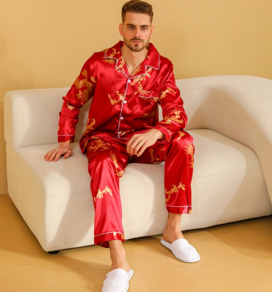 Ice Silk Men's Pajama Set