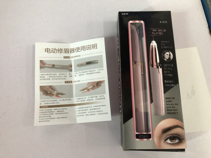 Mini Electric Eyebrow Trimmer Pen – Painless LED Lipstick Hair Remover for Face & Brows