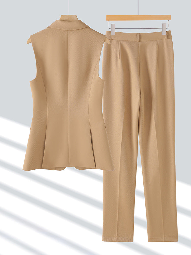 High-end Slim-fit Temperament Professional Vest Two-piece Set