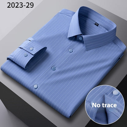 Men’s Seamless Bamboo-Fiber Striped Shirt – Lightweight Luxury & Breathable Comfort