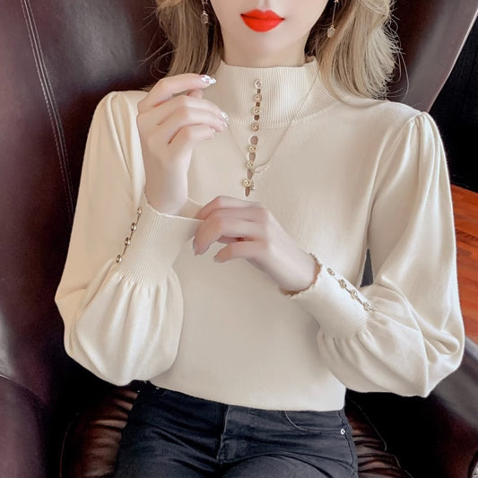 Women's Half Turtleneck Pullover Sweaters Bottoming Shirt