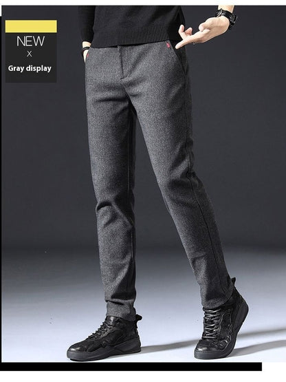 Autumn Brushed Men’s Business Pants – Slim Fit & Comfortable Straight Trousers | NYLIXA