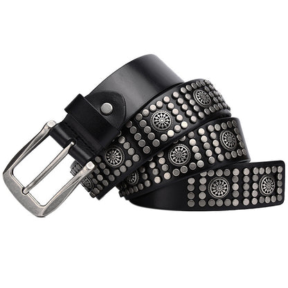 Fashion Rivet Cowhide Punk Belt